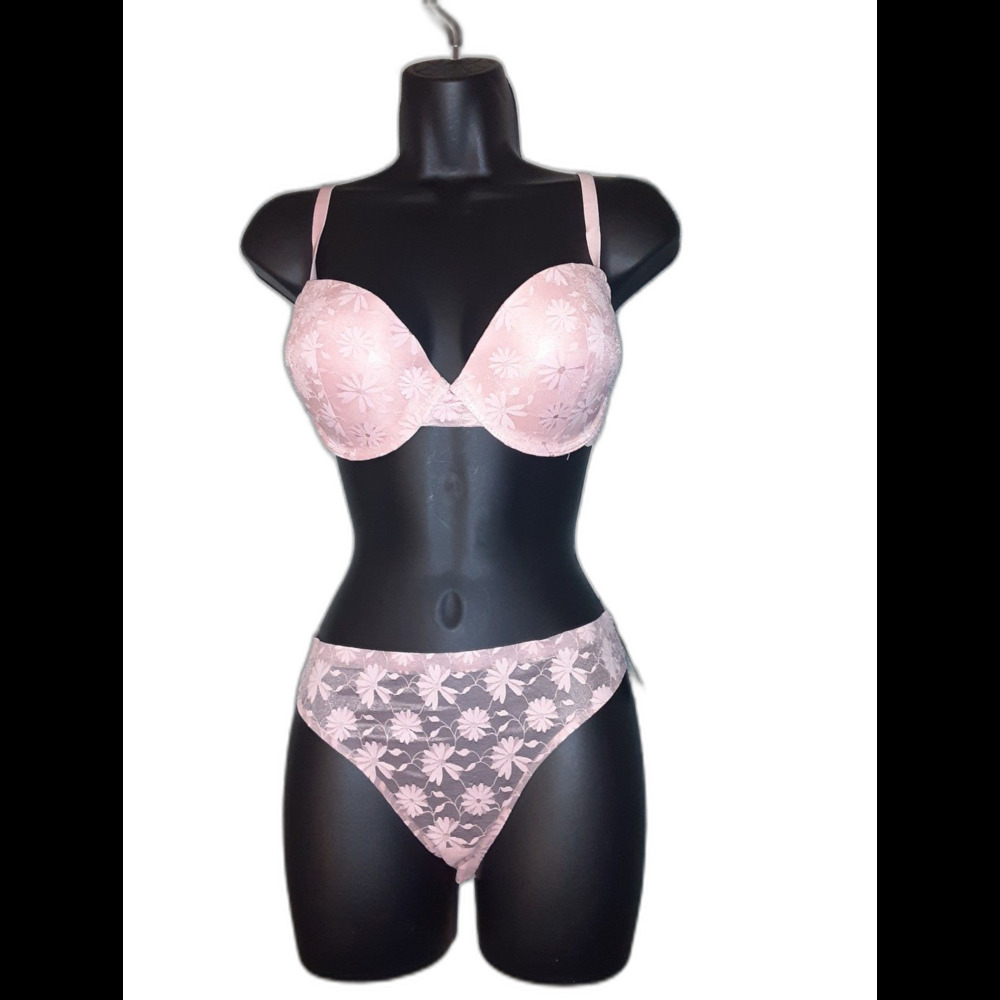 Youmita 38B Blossom Floral Lace Push Up Bra & Seamless Floral Lace Panty NWT